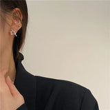 Real 925 Silver Stud Earrings Women Fine Jewelry Minimalist Unique Accessories