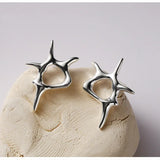 Real 925 Silver Stud Earrings Women Fine Jewelry Minimalist Unique Accessories