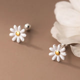 925 Silver Sun Flower Earrings for Women Gift Dainty Small Delicate