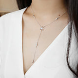 925 Silver Sun Flower Pendant Necklace Zircon Chain Bijoux Jewelry Gift