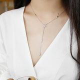 925 Silver Sun Flower Pendant Necklace Zircon Chain Bijoux Jewelry Gift