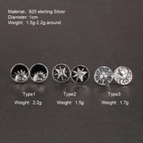 925 Silver Sun God Moon Stud Earrings Vintage Punk Jewelry Gift