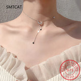 925 Silver Star Moon Tassel Pendant Choker Necklace Women S925 Jewelry