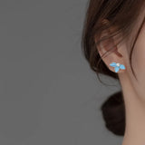 925 Silver Pearl Flower Stud Earrings for Women Girls