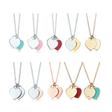 925 Silver T Series Double Love Heart Pendant Necklace For Women