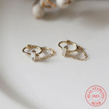 925 Silver Tassel Chain Earrings CZ Zircon Ear Hooks