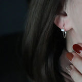 925 Silver Tassel Chain Earrings CZ Zircon Ear Hooks