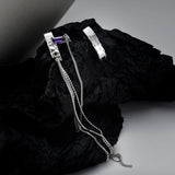 925 Silver Textured Studs Chain Tassel Earrings for Women