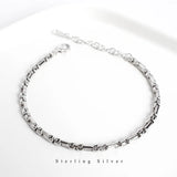 925 Silver Thick Chain Bracelet Platinum Plating Vintage Jewelry