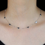 925 Silver Tiny Cz Heart Necklace Delicate Valentines Gift Choker Jewelry