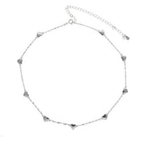 925 Silver Tiny Cz Heart Necklace Delicate Valentines Gift Choker Jewelry