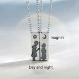 925 Sterling Silver Couple Pendant Necklace Romantic Gift
