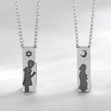 925 Sterling Silver Couple Pendant Necklace Romantic Gift