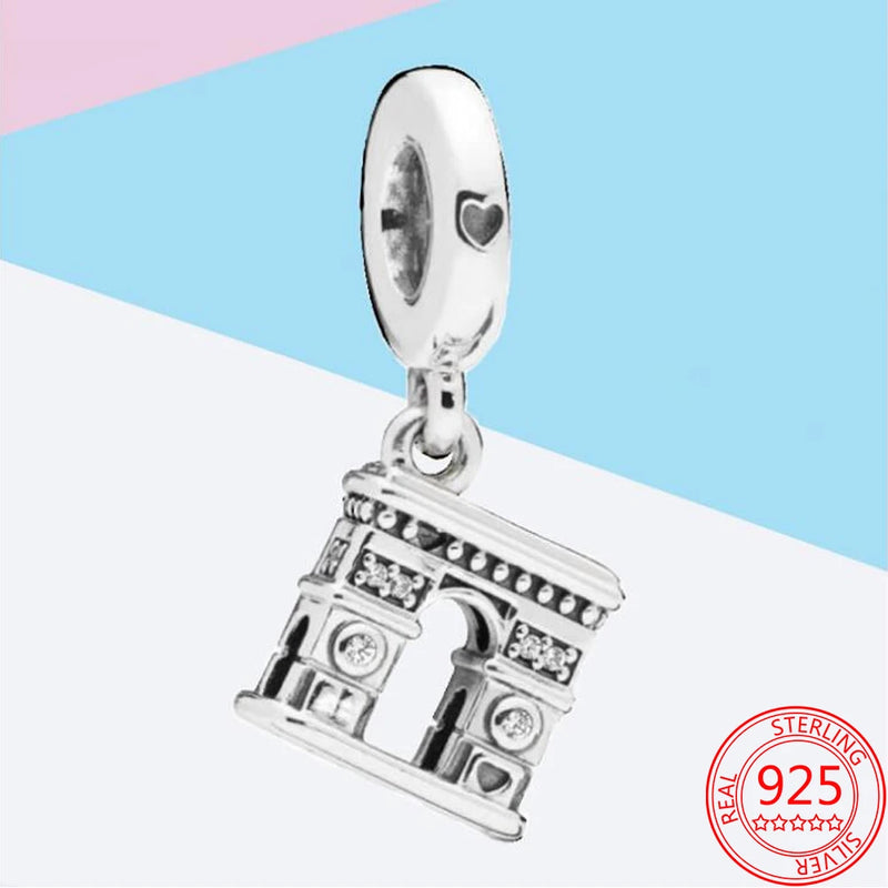 925 Silver Travel Plane Car Passport Camera Charm Bracelet Jewelry Gift
