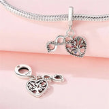 925 Silver Tree Of Life Charm Bead Pendant Fit Bracelet Necklace