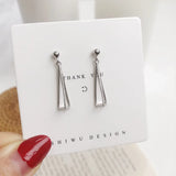 925 Silver Triangle Stud Earrings for Women Girls