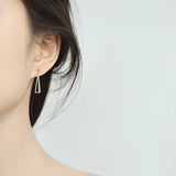 925 Silver Triangle Stud Earrings for Women Girls