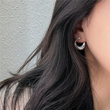 925 Silver Twisted Glossy Stud Earrings Fine Jewelry for Women