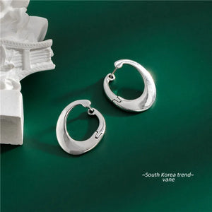 925 Silver Twisted Glossy Stud Earrings Fine Jewelry for Women