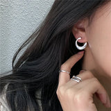 925 Silver Twisted Glossy Stud Earrings Fine Jewelry for Women