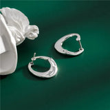 925 Silver Twisted Glossy Stud Earrings Fine Jewelry for Women