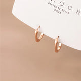 925 Silver Twisted Square Hoop Earrings Geometric Rose Gold/Silver Jewelry