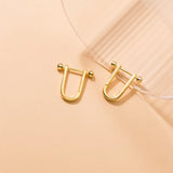 925 Silver U Shape Stud Earrings Hypoallergenic Jewelry