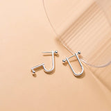 925 Silver U Shape Stud Earrings Hypoallergenic Jewelry