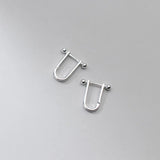 925 Silver U Shape Stud Earrings Hypoallergenic Jewelry