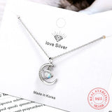 925 Sterling Silver Universe Planet Pendant Necklace Moon Jewelry