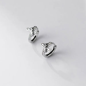 925 Sterling Silver Vintage Cross Hoop Earrings for Women