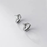 925 Sterling Silver Vintage Cross Hoop Earrings for Women