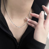 925 Silver Heartbeat & Love Heart Choker Necklace Retro Thai Silver Jewelry