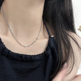 925 Silver Heartbeat & Love Heart Choker Necklace Retro Thai Silver Jewelry