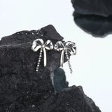 925 Sterling Silver Vintage Bowknot Stud Earrings Women