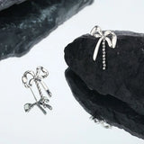 925 Sterling Silver Vintage Bowknot Stud Earrings Women
