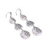 925 Silver Vintage Long Earrings Hollow Flower Brincos
