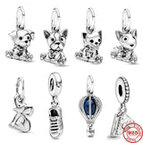 925 Silver Vintage Sweet Cat Dog Bead Charms for Bracelets