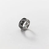 Vintage Thai Silver Double Layered Rose Ear Cuffs for Women