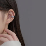 Vintage Thai Silver Double Layered Rose Ear Cuffs for Women