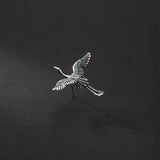 925 Silver Vintage Thai Silver Crane Stud Earrings Retro Jewelry