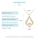 925 Silver Water Drop Freshwater Pearl Pendant Necklace for Women
