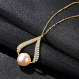 925 Silver Water Drop Freshwater Pearl Pendant Necklace for Women