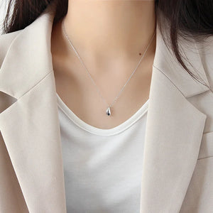 Water Drop Pendant Necklace 925 Sterling Silver Women's Chain Jewelry