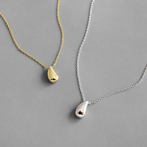 Water Drop Pendant Necklace 925 Sterling Silver Women's Chain Jewelry