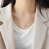 Water Drop Pendant Necklace 925 Sterling Silver Women's Chain Jewelry