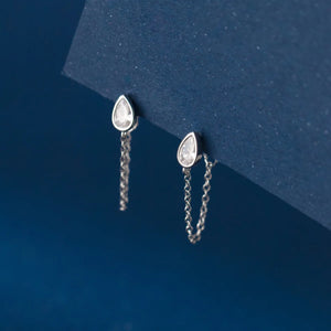 925 Sterling Silver Zircon Water Drop Earrings
