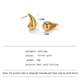 925 Silver Teardrop Stud Earrings Women Fine Jewelry