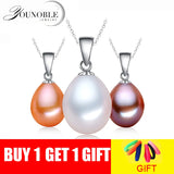 925 Silver Freshwater Pearl Necklace Pendant Women Birthday Gift