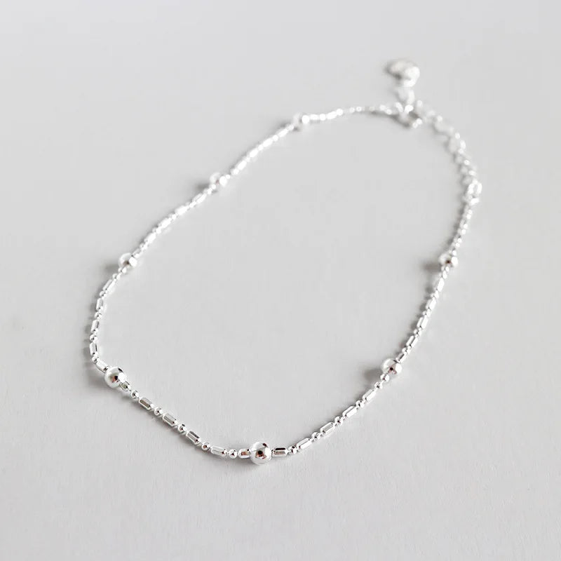 925 Silver Anklet for Women, Beach Foot Jewelry